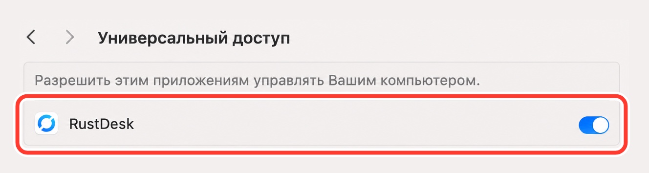 RustDesk в Универсальном доступе