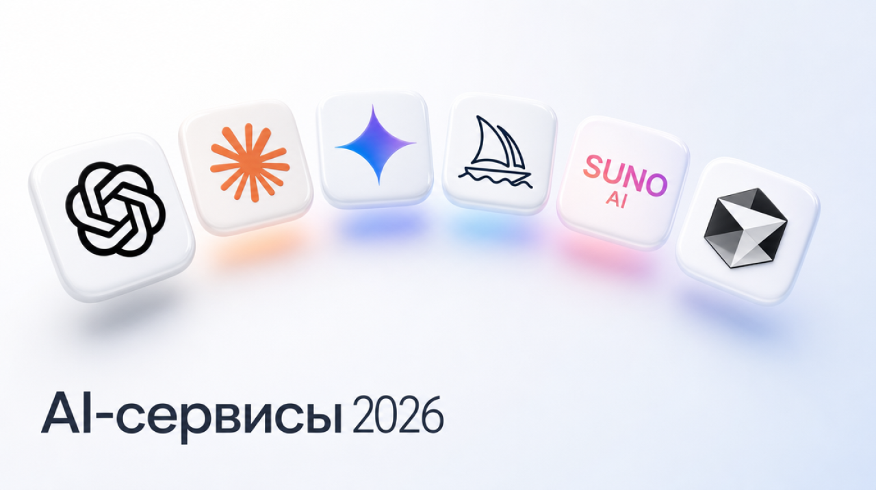 AI-сервисы в России 2026: гайд по ChatGPT, Claude, Gemini, Midjourney, Suno и Cursor