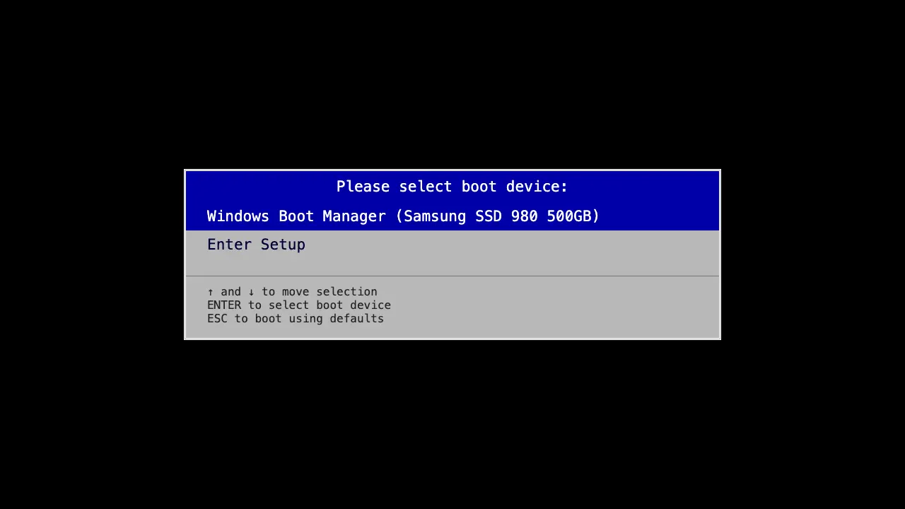 Загрузочная флешка не отображается в Boot Menu: в списке только Windows Boot Manager и Enter Setup